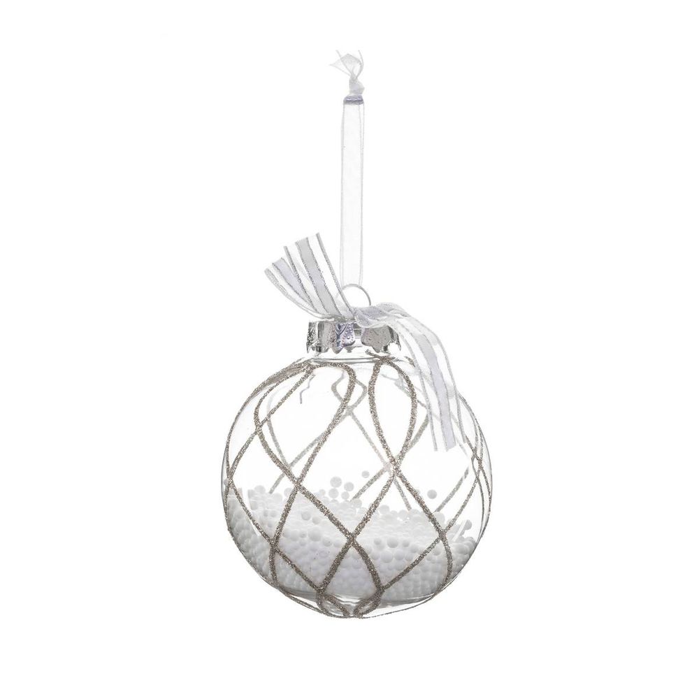 Boule avec billes à l'intérieur d.8cm or