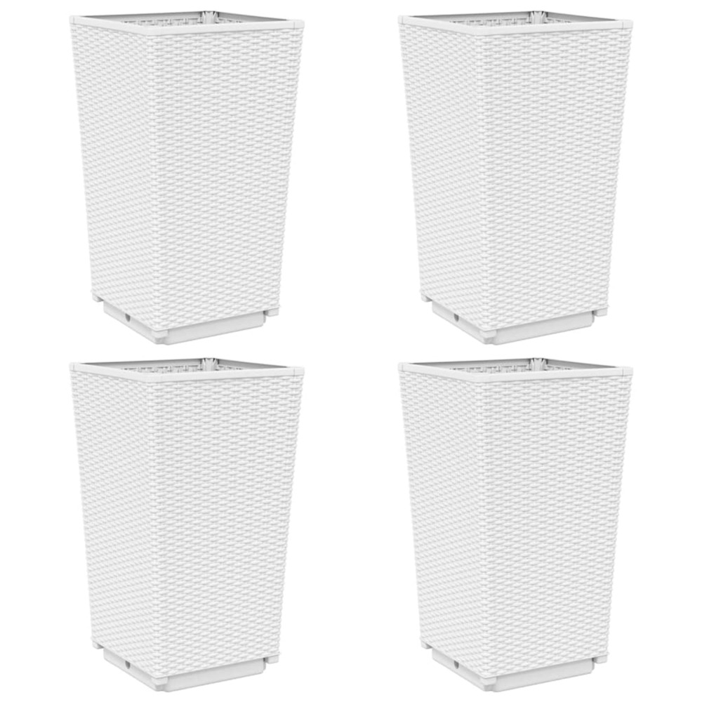 Jardinière d'extérieurs 4 pcs blanc 32,5x32,5x57 cm polypropylène