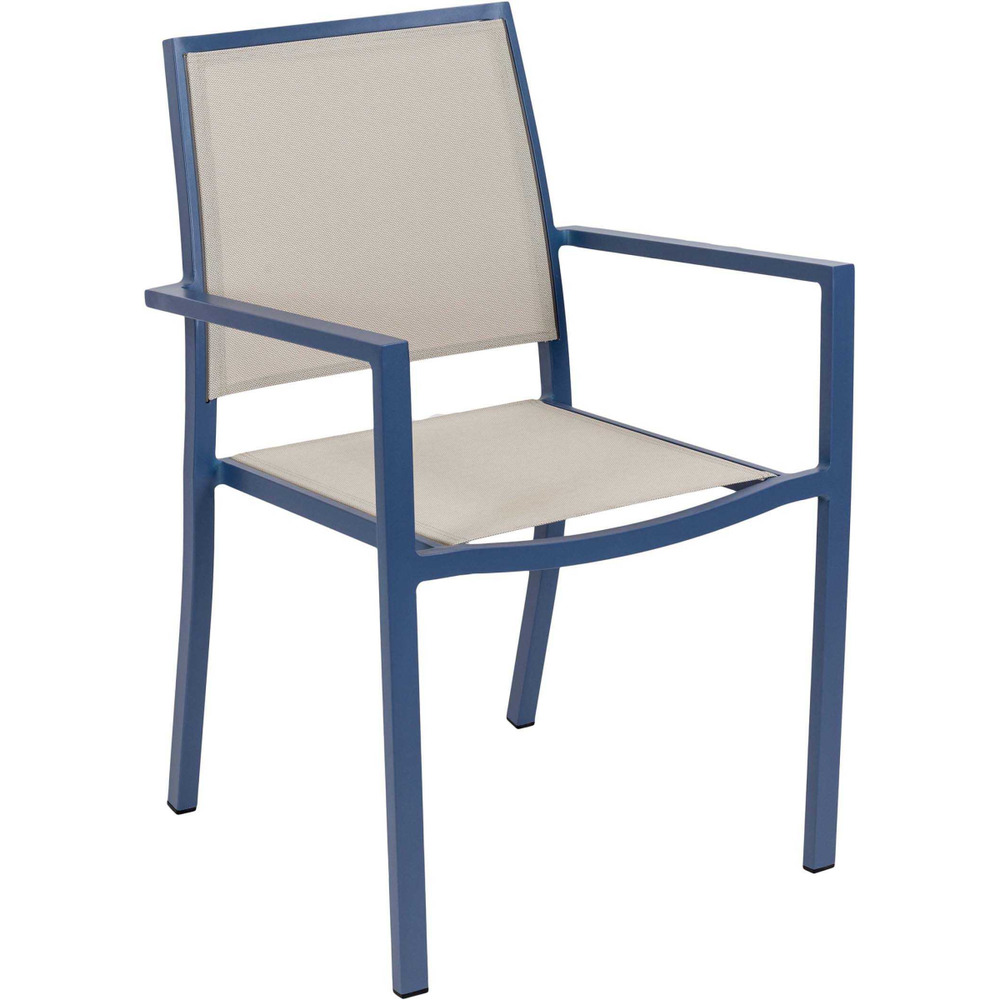 Fauteuil empilable en aluminium santorin gris bleuté