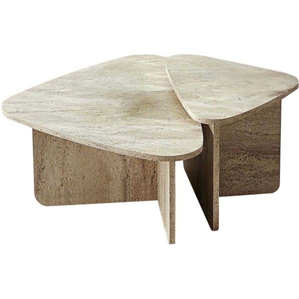 Table basse en aggloméré ballare set travertine