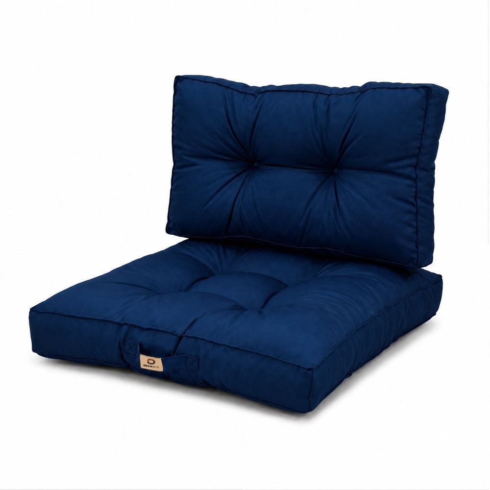 Coussins pour salon de jardin capitonné 60x60cm bleu pétrole