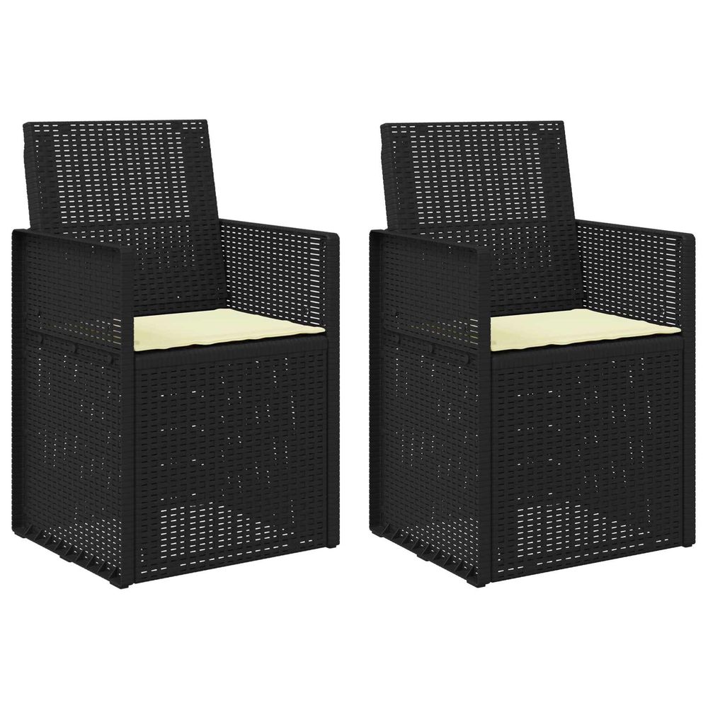Chaises de jardin salle à manger 2 pc anthracite et crème pp