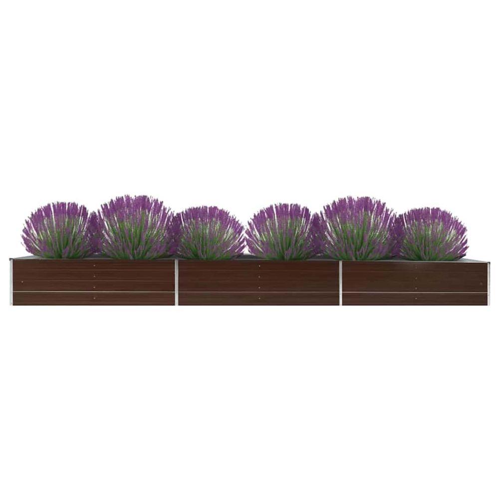 Grand carré potager acier galvanisé pour jardin marron 480x80x45 cm