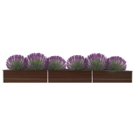 Grand carré potager acier galvanisé pour jardin marron 480x80x45 cm