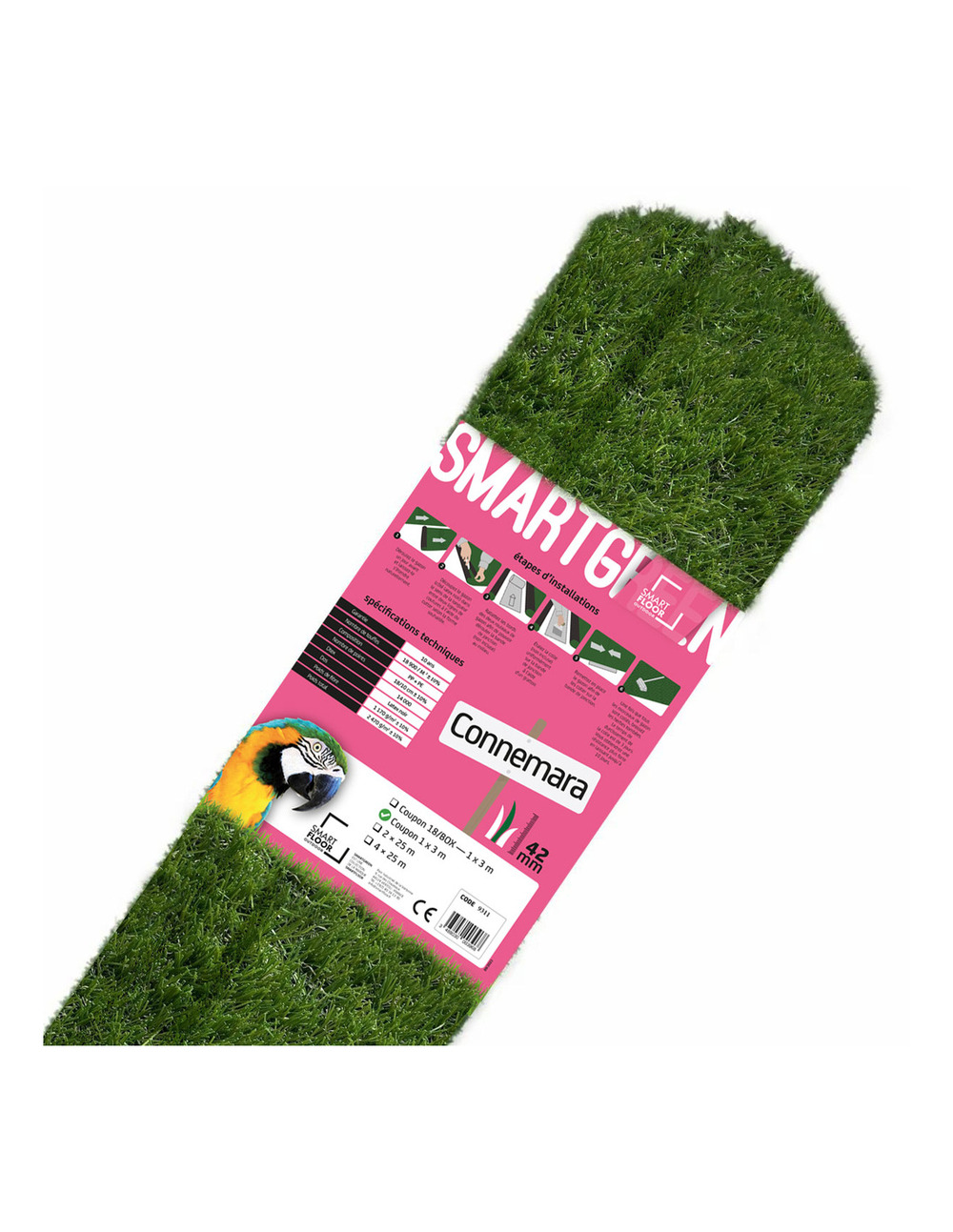 Gazon synthétique 42mm connemara coupon 1x3ml - smartgreen