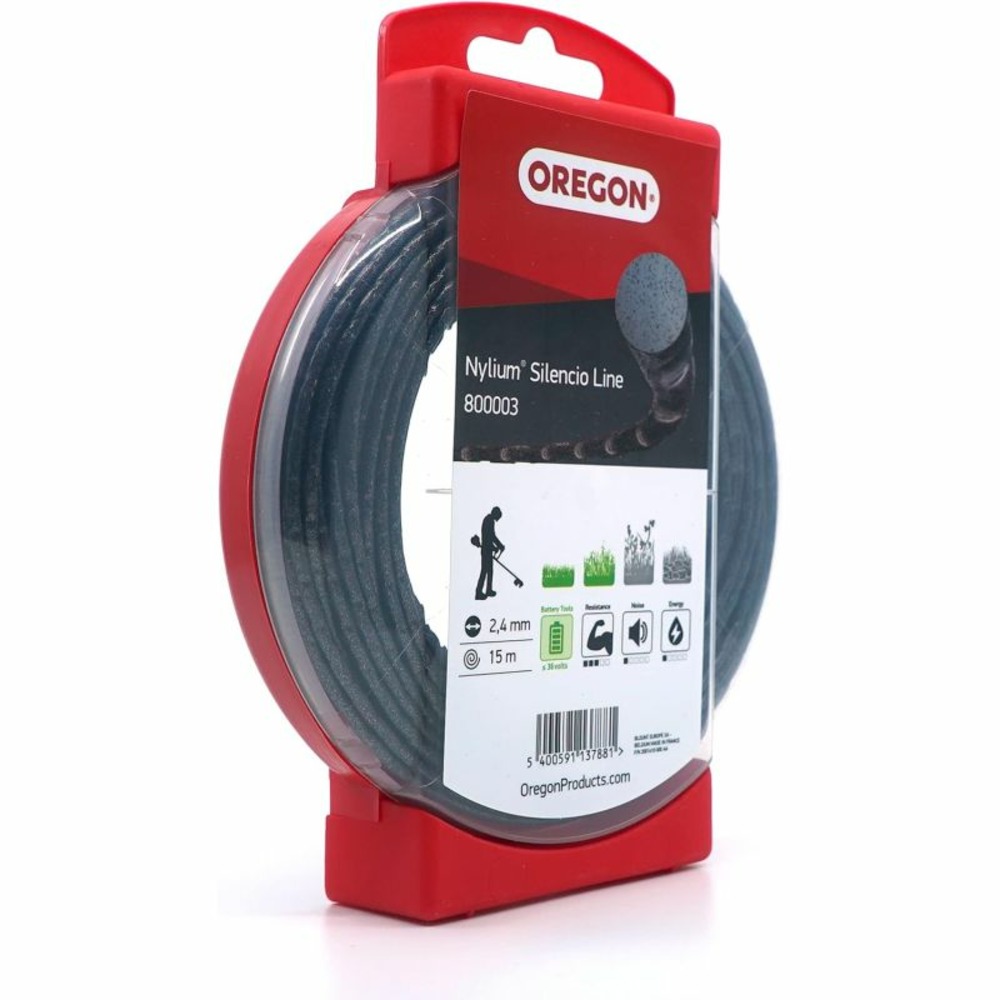Fil débroussailleuse rond torsade nylium silencio noir ø2.4mm/15m oregon 800003