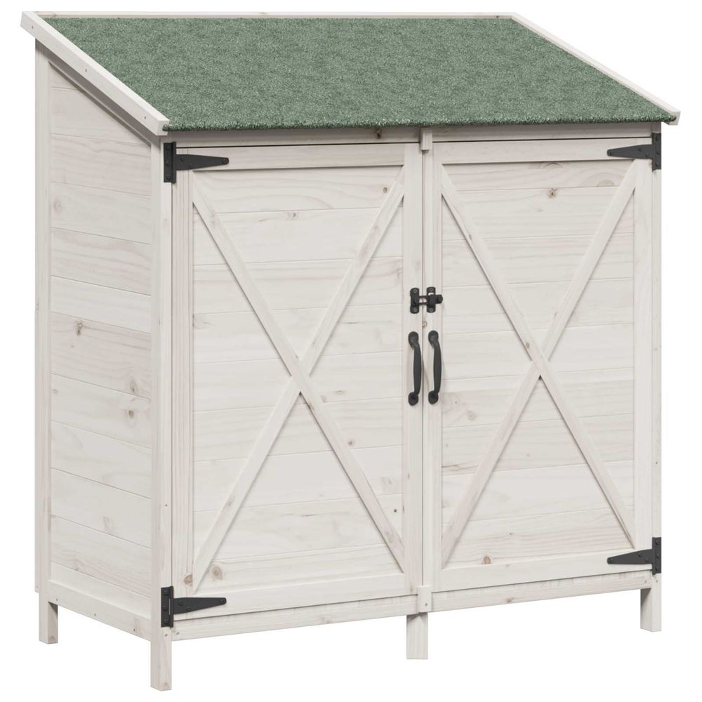 Abri de jardin blanc 106 x 56 x 113,5 cm bois de sapin massif