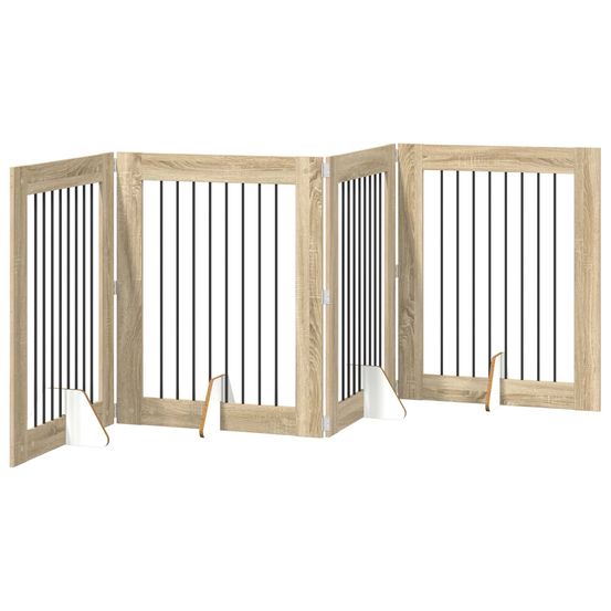 Porte de chien pliable avec supports 4 pc chêne sonoma 321 cm