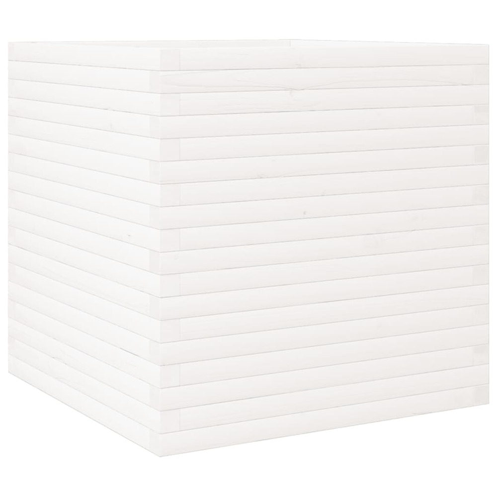Jardinière d'extérieur blanc 70x70x68,5 cm bois de pin massif