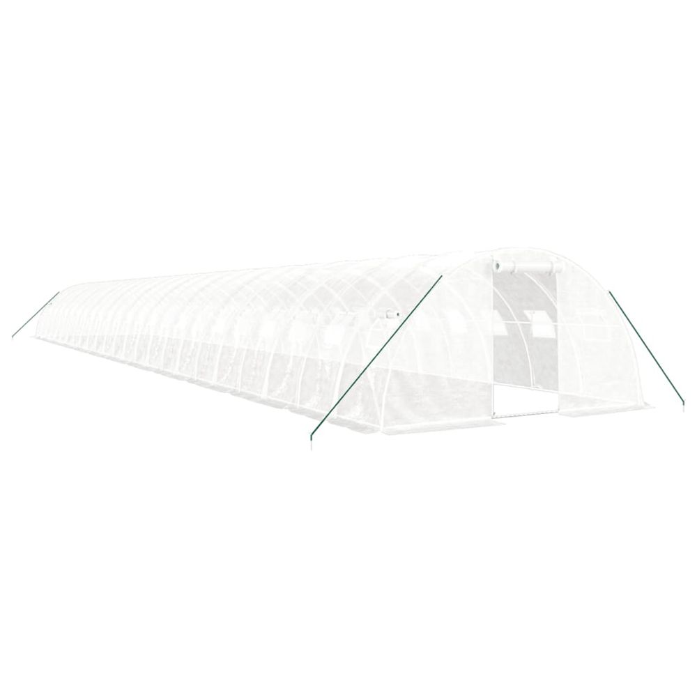 Serre avec cadre en acier blanc 96 m² 24x4x2 m