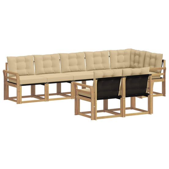 Ensemble de canapés d'extérieur 8 pc blanc et beige