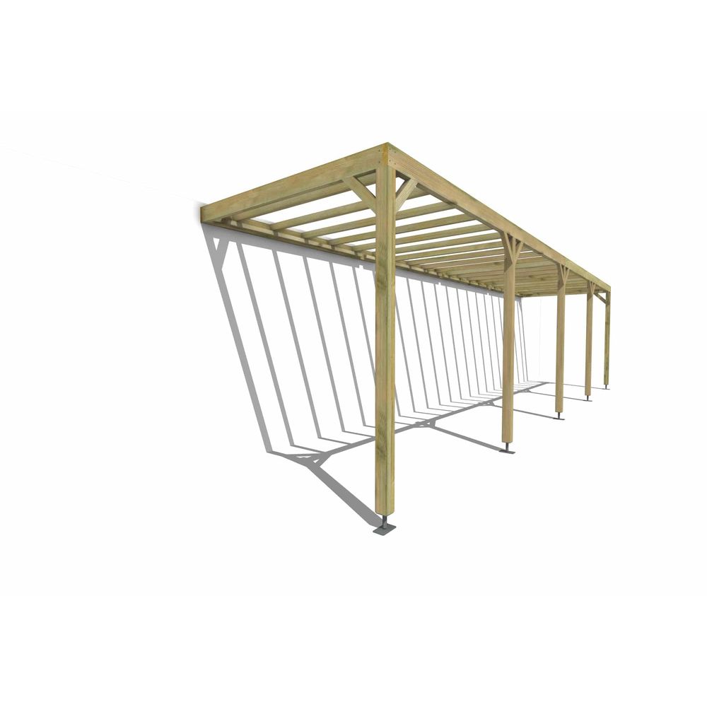Pergola bois • 10m x 2m • adossée • sens profondeur • livraison comprise
