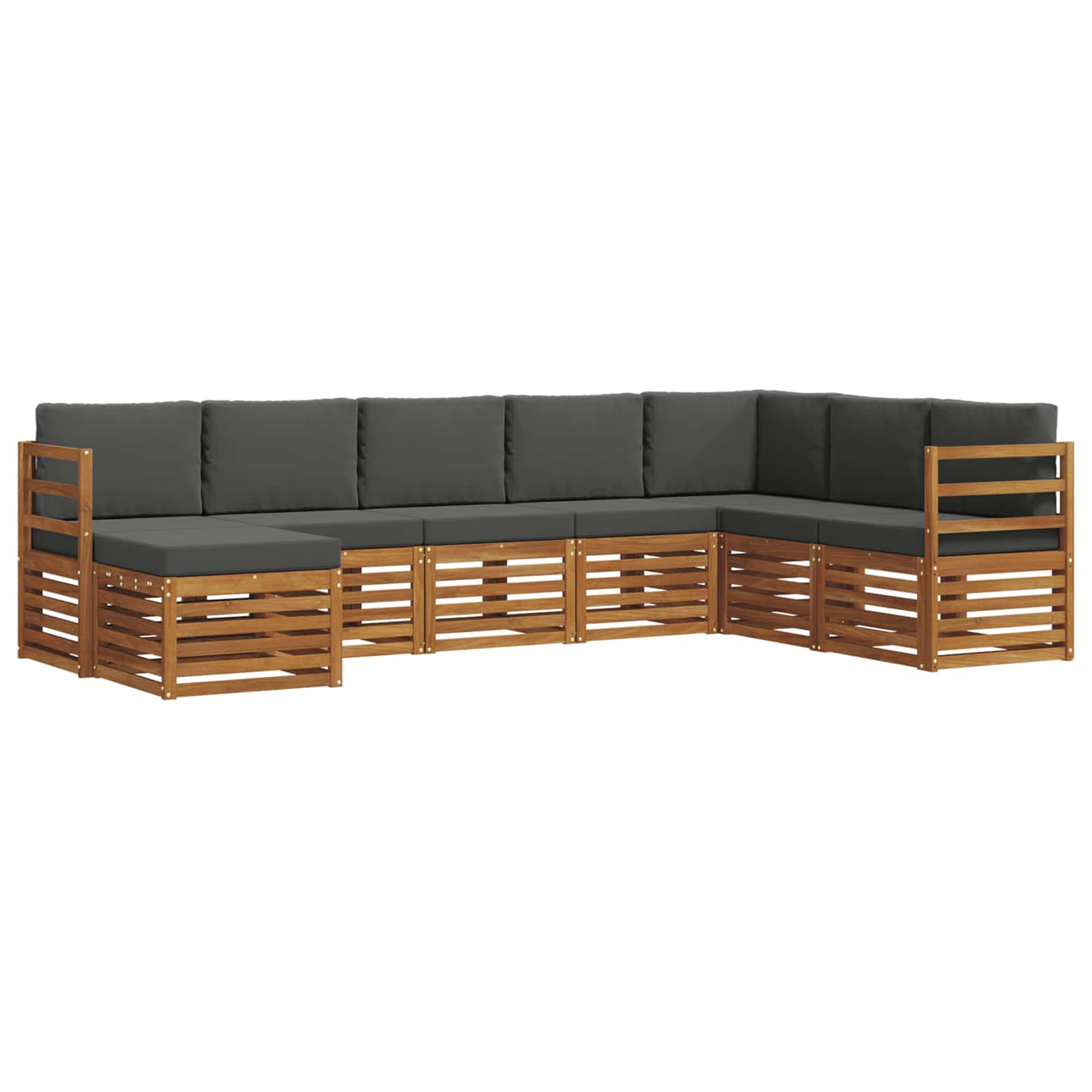 Ensemble de canapé d'angle 8 pcs naturel et anthracite