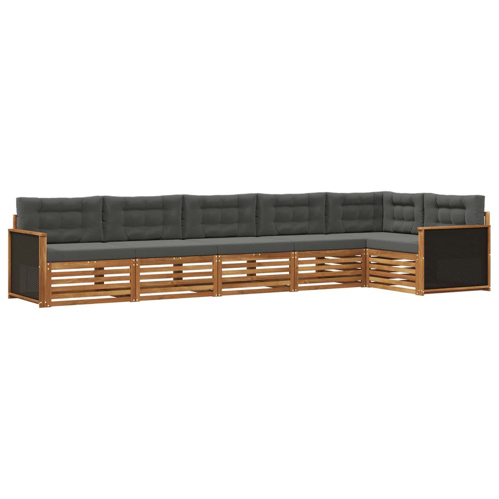 Ensemble de canapés d'extérieur 6 pc naturel et anthracite