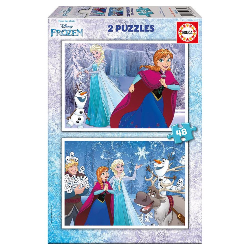 2 puzzles de 48 pieces la reine des neiges