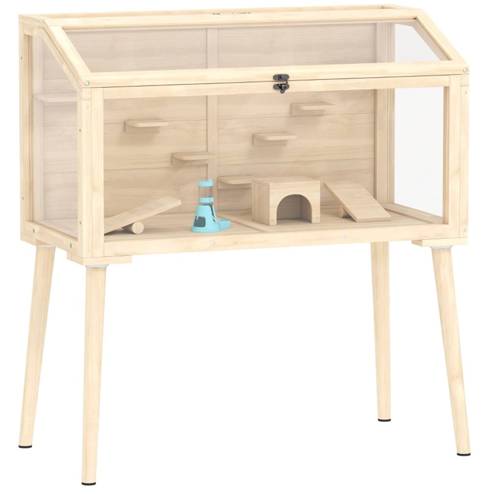Cage pour hamster bois et pet 110 x 52 x 101 cm petits rongeurs avec accessoires