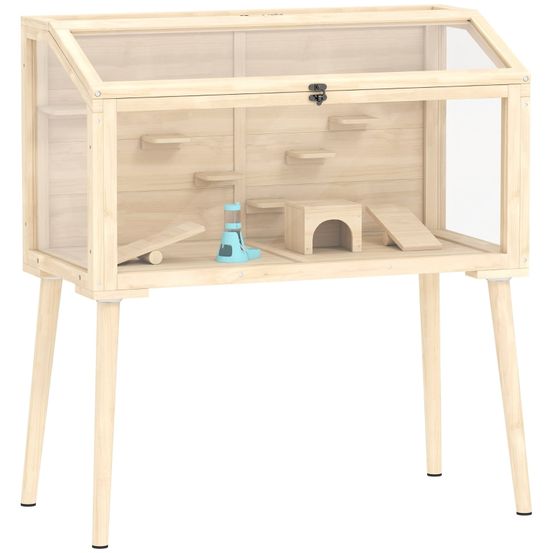 Cage pour hamster bois et pet 110 x 52 x 101 cm petits rongeurs avec accessoires