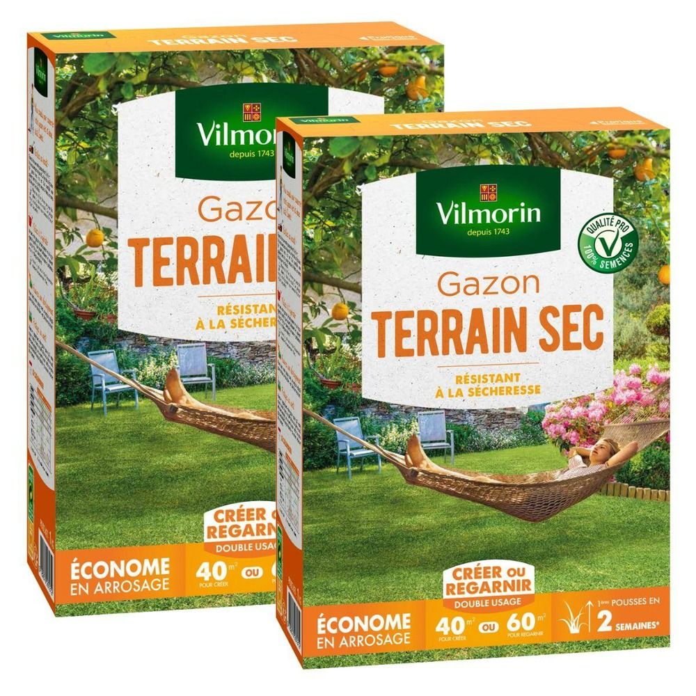 Gazon terrain sec - 1 kg (x2)