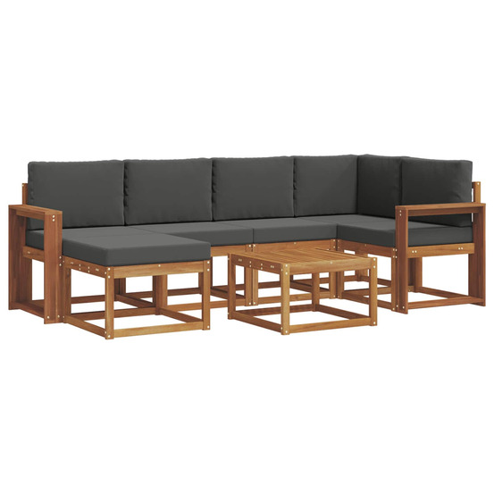 Ensemble de canapés d'extérieur 7 pcs naturel et anthracite