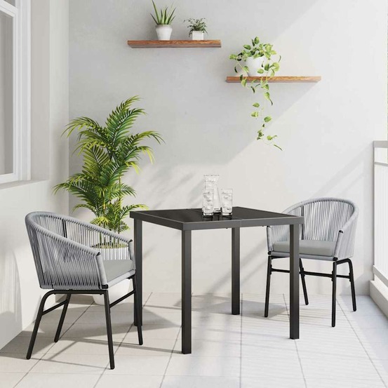 Ensemble de salle à manger pour jardin 3 pcs anthracite