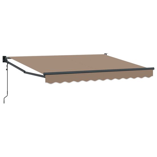 Auvent rétractable taupe 3,5 x 2,5 m polyester et métal