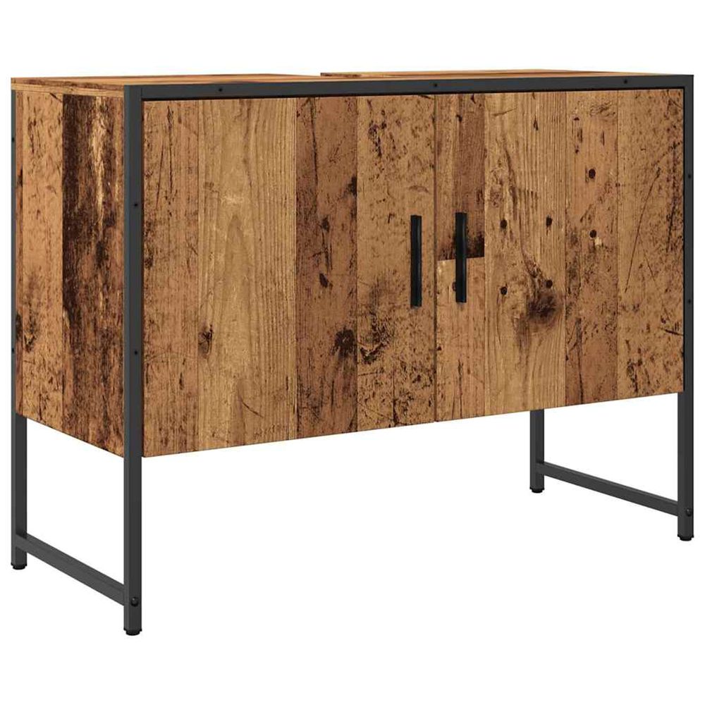 Armoire de salle de bain vieux bois 80x33x60 cm bois ingénierie