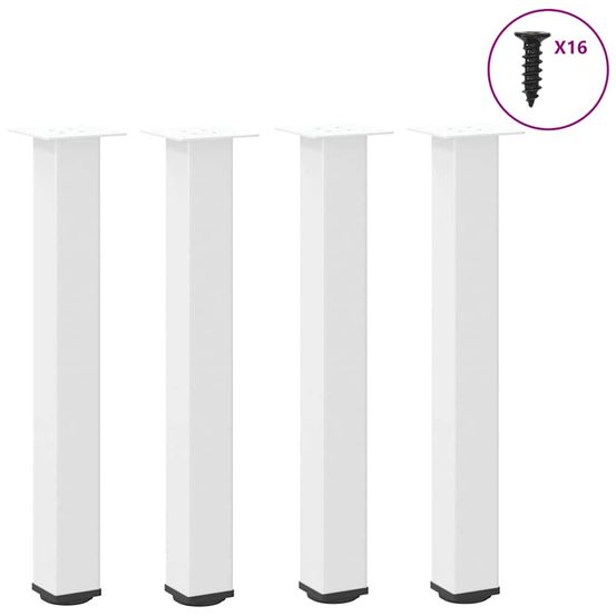 Pieds de table console 4 pièces blanc 72-74 cm acier