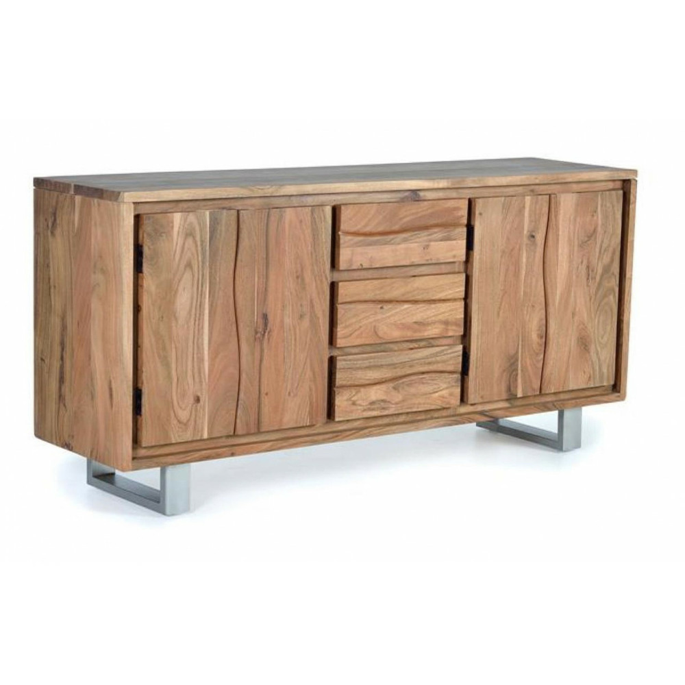 Bahut 3 tiroirs bois-fer marron - enélise décoration d'autrefois