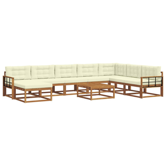 Ensemble de canapés d'extérieur 9 pcs naturel et crème