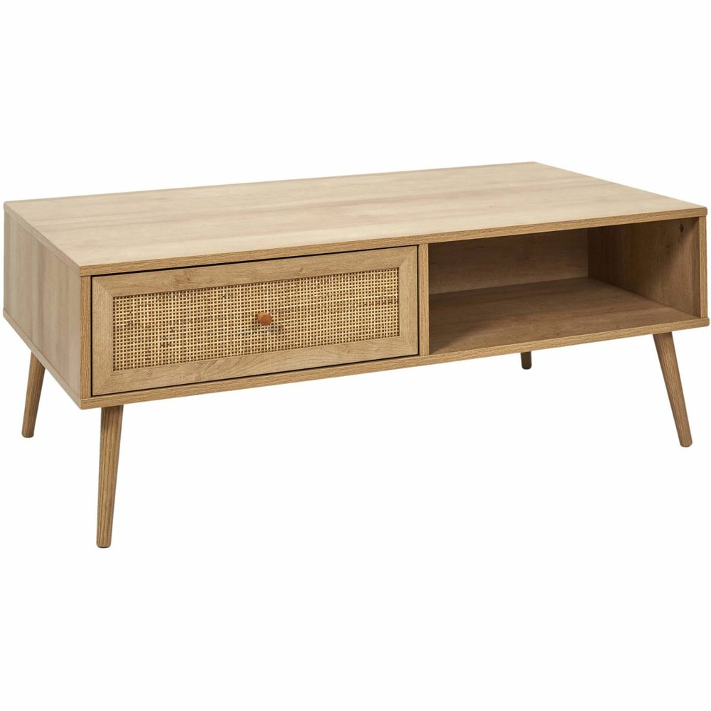 Table basse cannage et bois 1 tiroir bali
