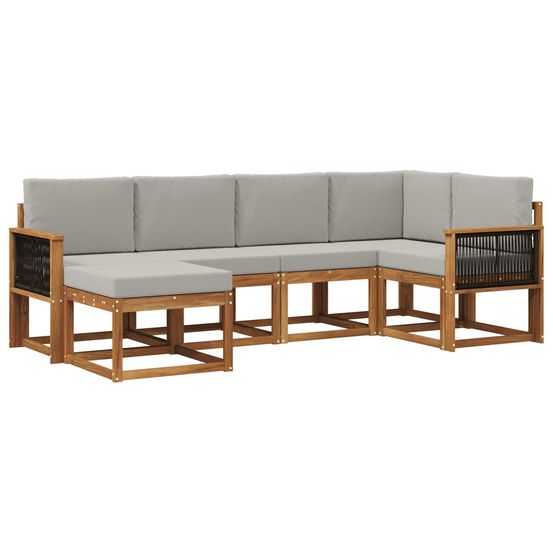 Ensemble de canapés d'extérieur 6 pc naturel et gris clair
