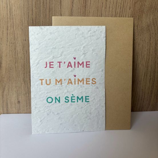 Carte ensemencée à planter amour - on sème
