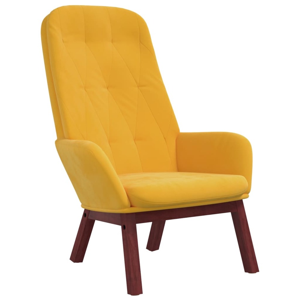 Chaise de relaxation jaune moutarde velours