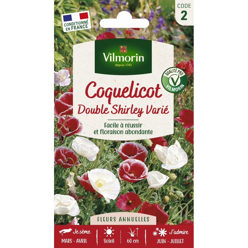 Coquelicot double shirley varié