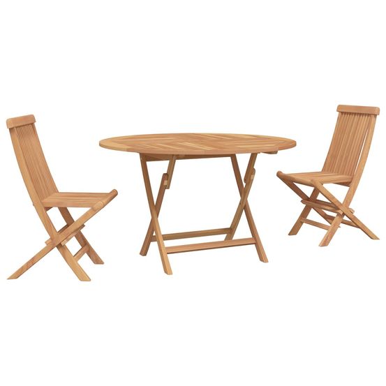 Ensemble bistro de jardin 3 pc naturel bois de teck massif