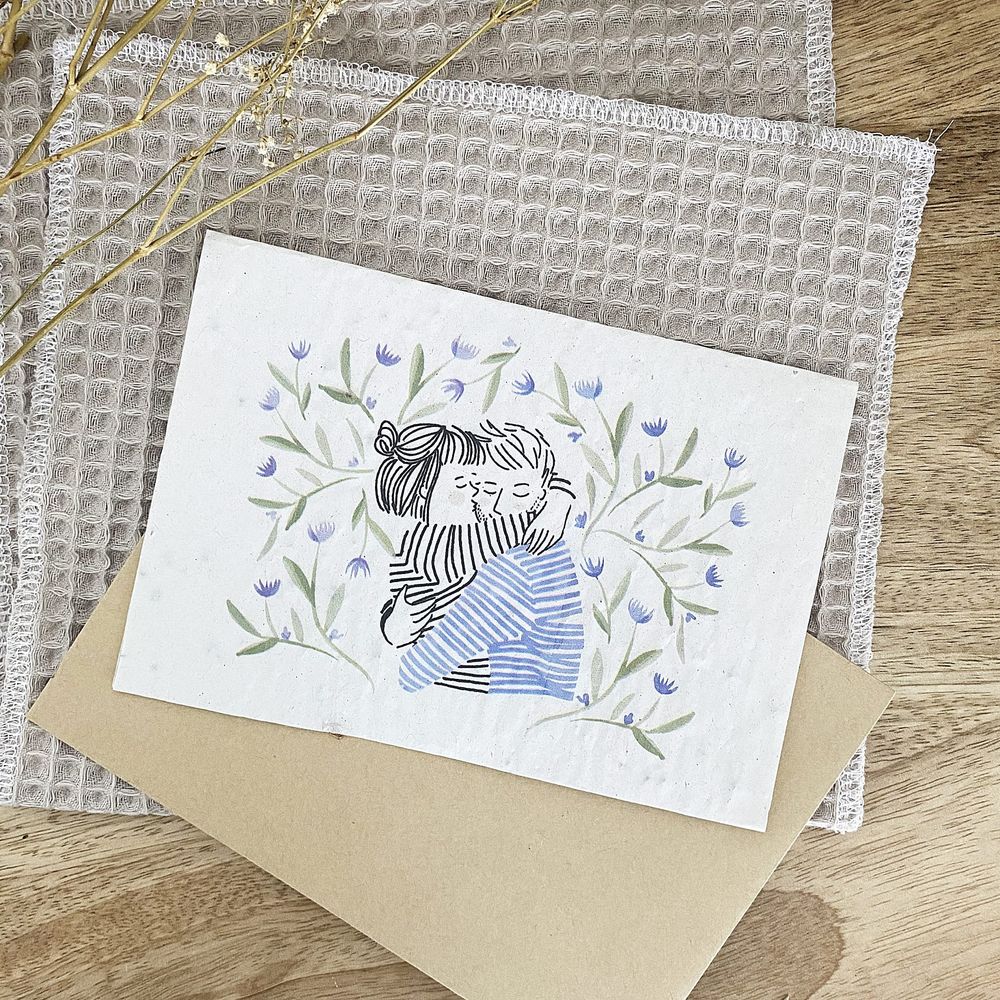 Carte ensemencée à planter - calin