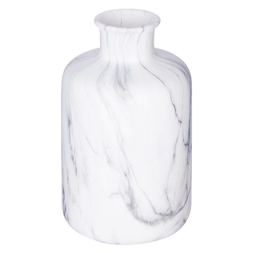 Vase - marbre - blanc - h17 - 5 cm