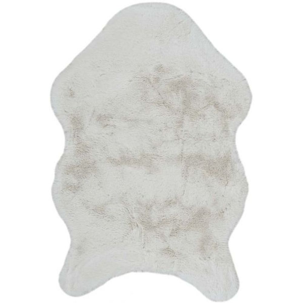 Tapis imitation fourrure poil fin 60x90 cm ivoire