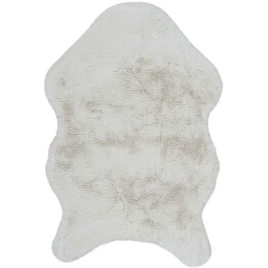 Tapis imitation fourrure poil fin 60x90 cm ivoire