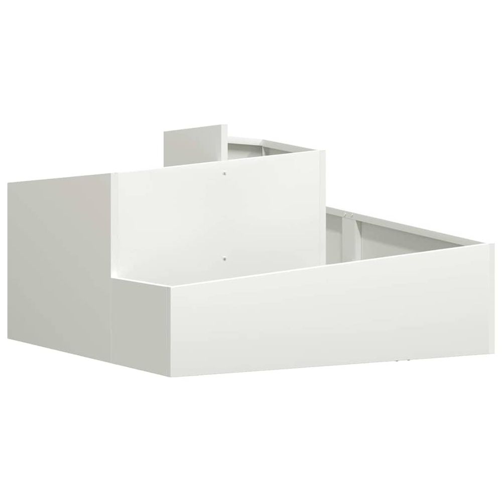 Cache-pot de jardin blanc 80 x 80 x 50 cm acier laminé à froid