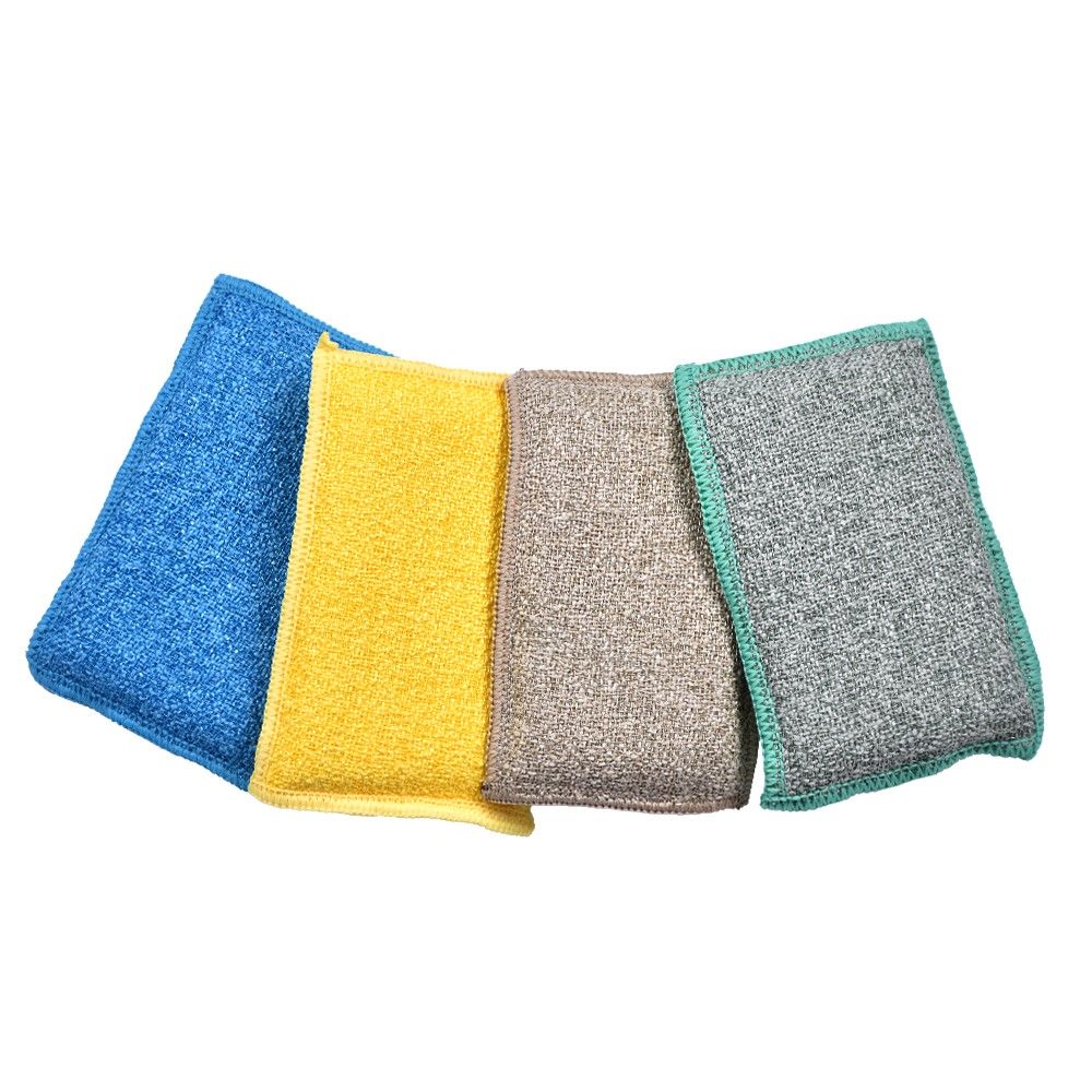 MANGI Lot De 4 Éponges Lavables Réutilisables Microfibre – Ultra Absorbantes & Écologiques – Made In France