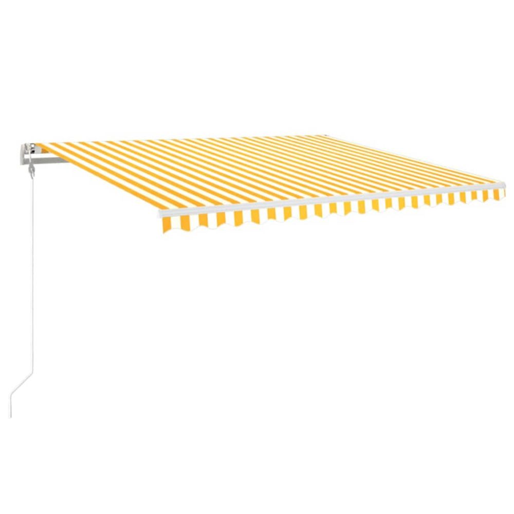 Auvent rétractable automatique 450x350 cm jaune et blanc