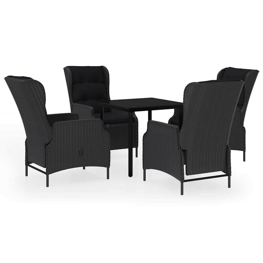 Ensemble à manger de jardin 5 pcs gris foncé