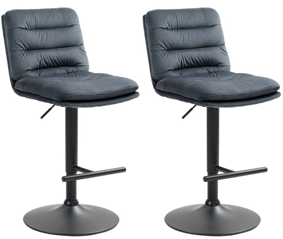 Lot de 2 tabourets de bar damar velours noir