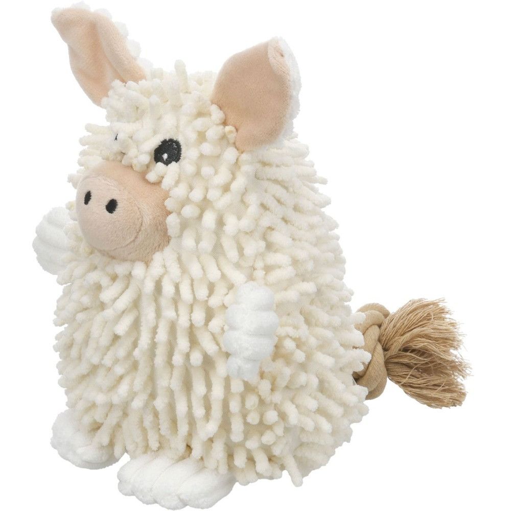Peluche pour chien cochon avec corde, couineur et papier froissé flufa flam