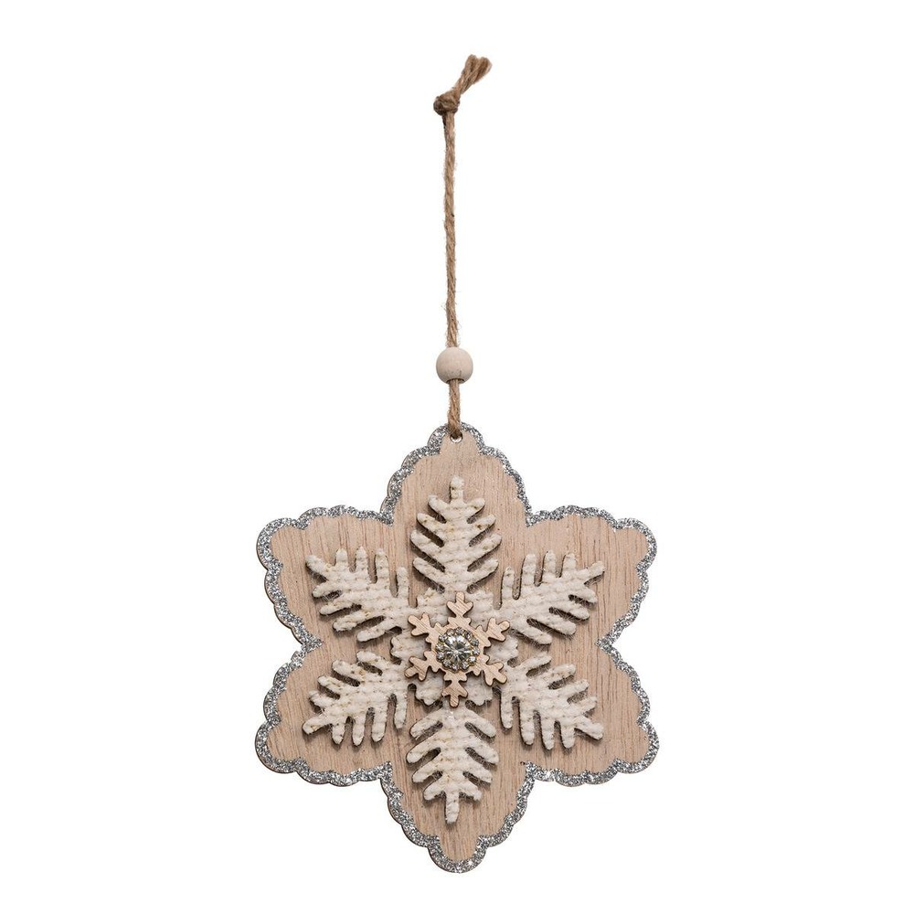 Sujet de noël bois flocon laponie