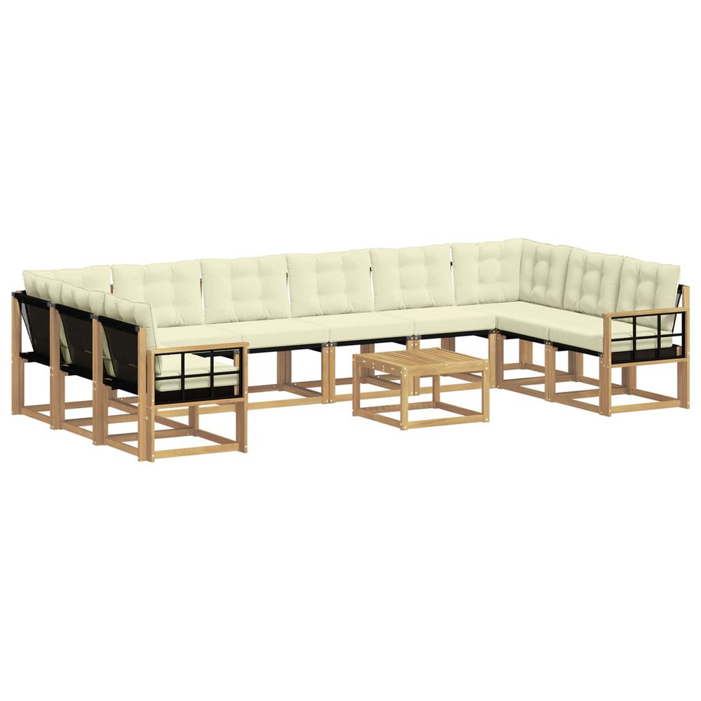 Ensemble de canapés d'extérieur 11 pc blanc et crème