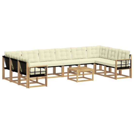 Ensemble de canapés d'extérieur 11 pc blanc et crème