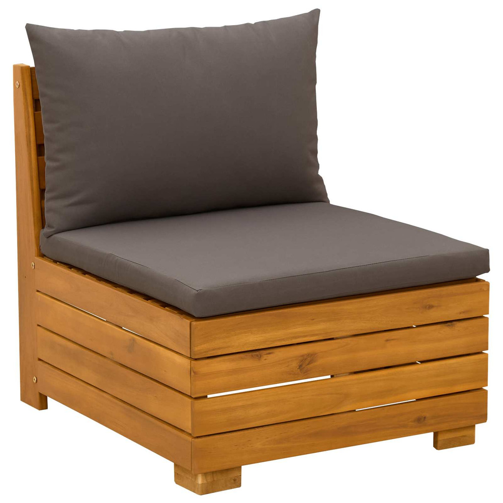 Sofa de jardin milieu bois d'acacia massif marron