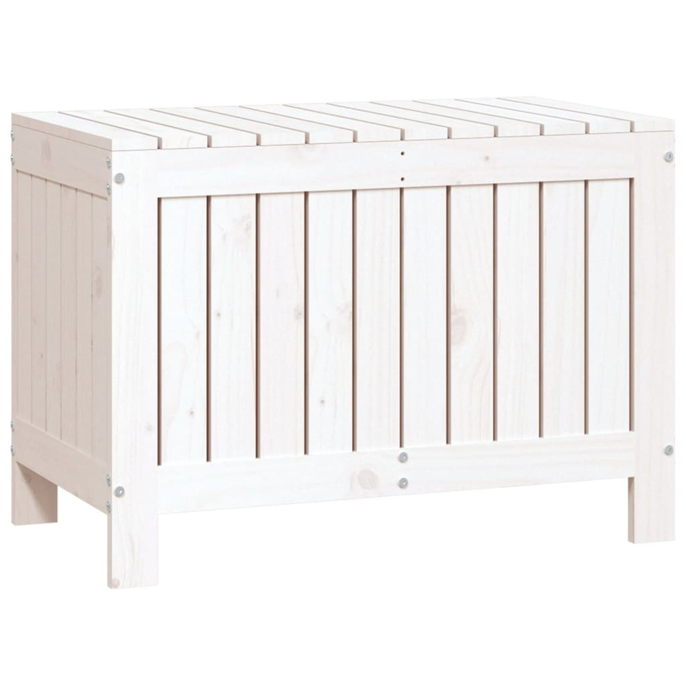 Boîte de rangement de jardin blanc 76x42,5x54 cm bois de pin